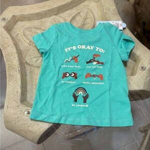 Cat & Jack Blue Short Sleeve Tee Graphic Design